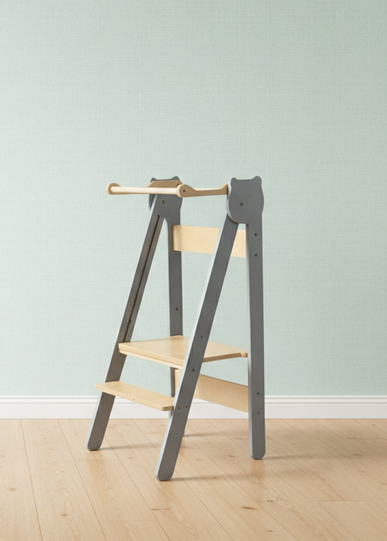 Foldable children's kitchen step stool – handcrafted kids’ furniture