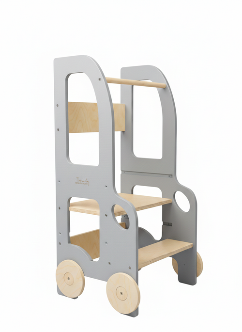 Changing heights kitchen step stool – handcrafted kids’ furniture