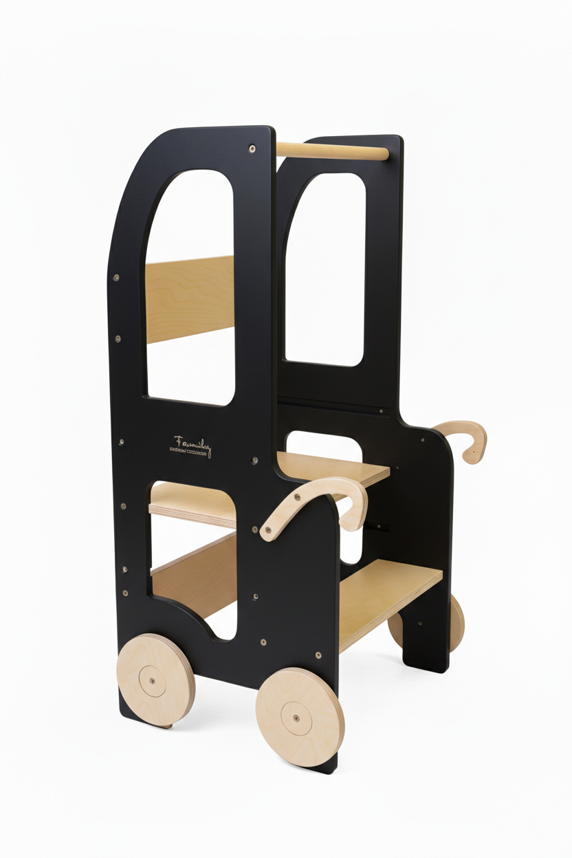 Changing heights kitchen step stool trolley – image 7
