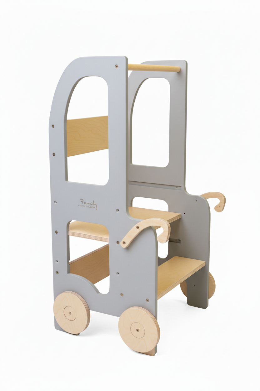 Changing heights kitchen step stool trolley – image 12