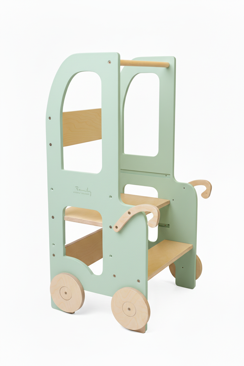 Changing heights kitchen step stool trolley – image 10