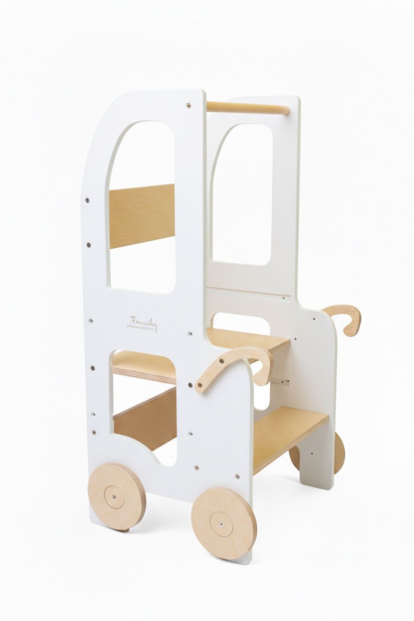 Changing heights kitchen step stool trolley – image 4