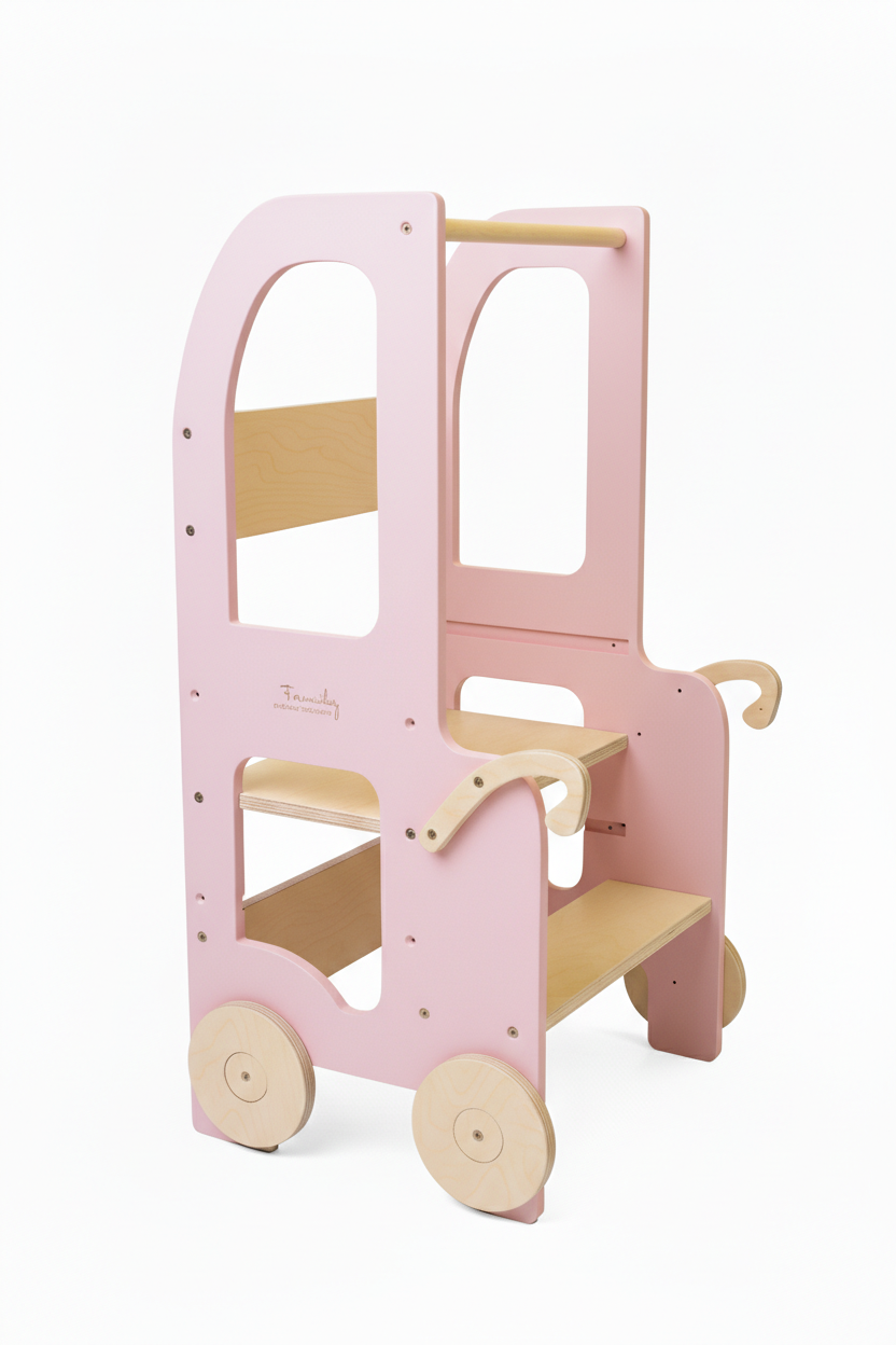 Changing heights kitchen step stool trolley – image 15