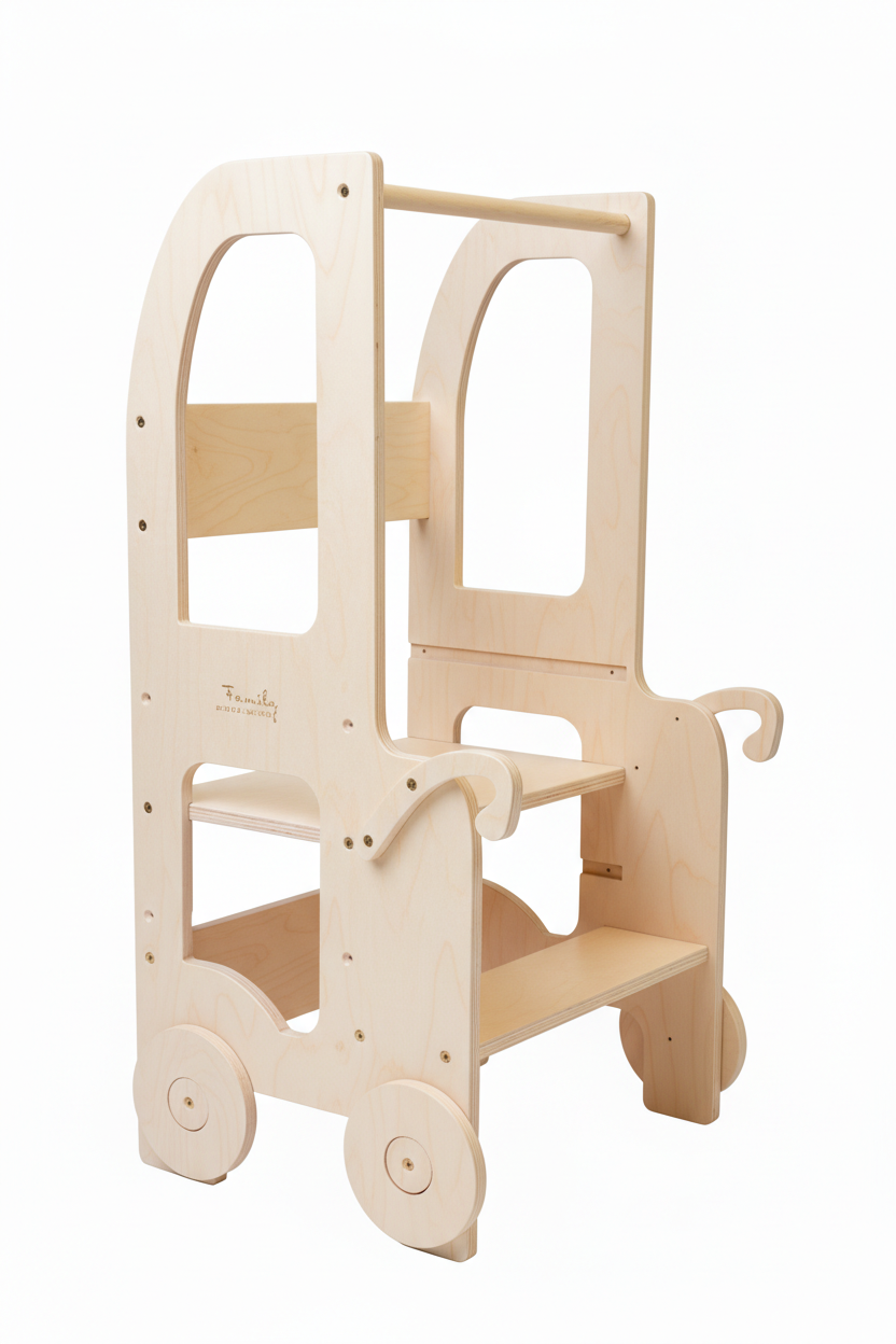 Changing heights kitchen step stool trolley – image 14