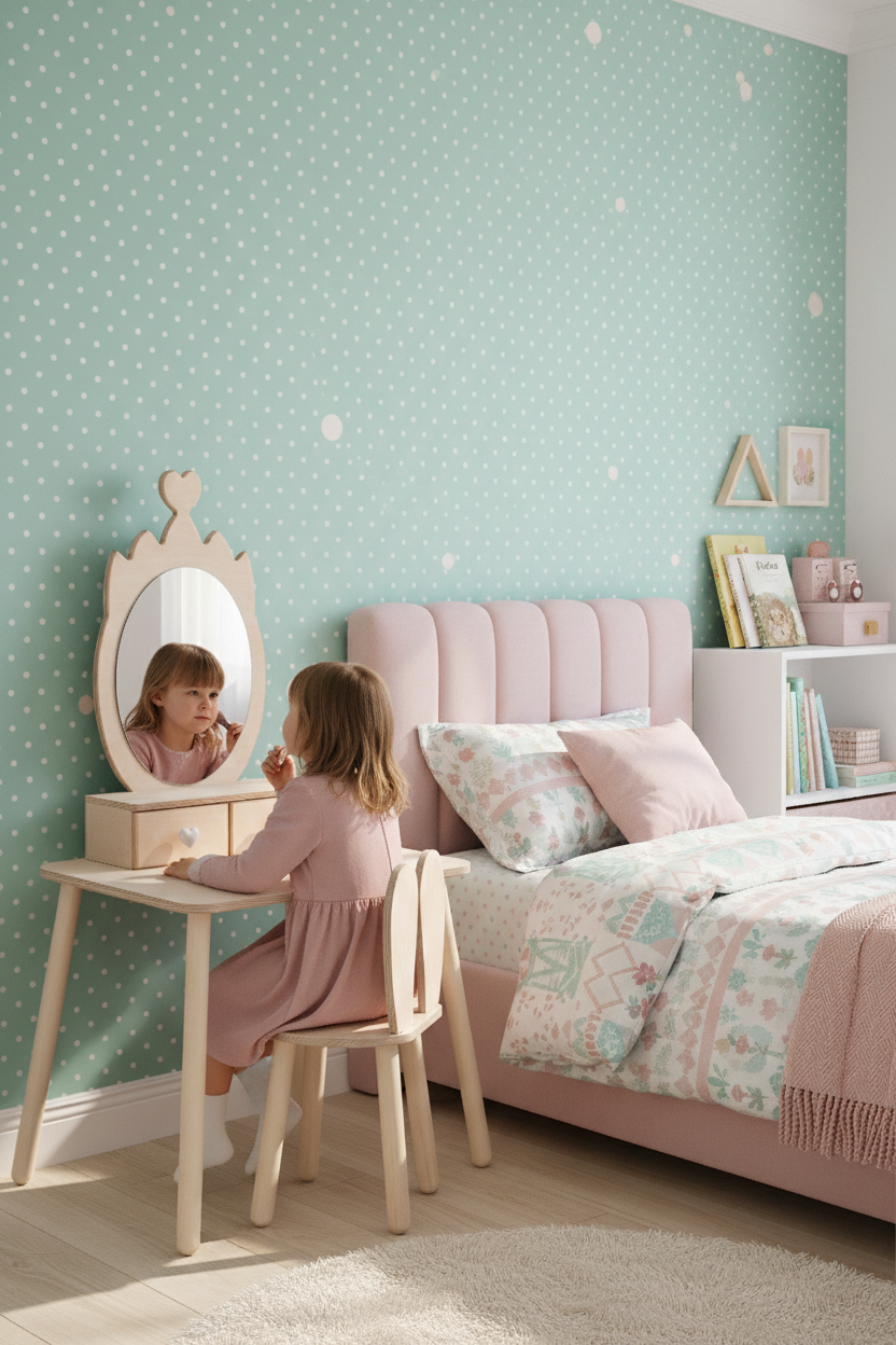 Children's mirror table with a chair – image 9