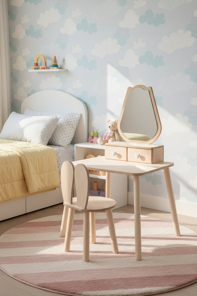 Children's mirror table with a chair – image 7