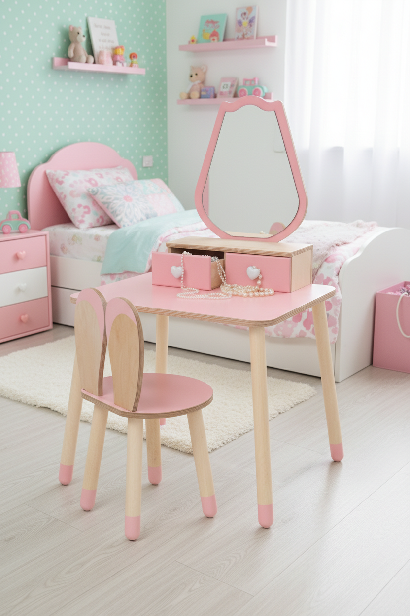 Children's mirror table with a chair – image 11