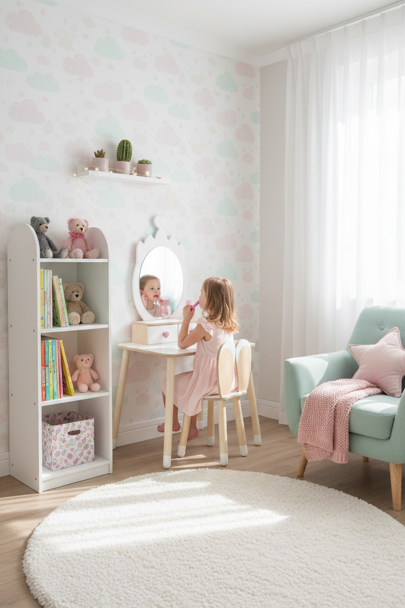 Children's mirror table with a chair – image 16