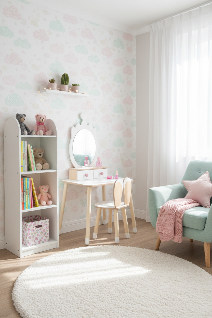 Children's mirror table with a chair – image 17