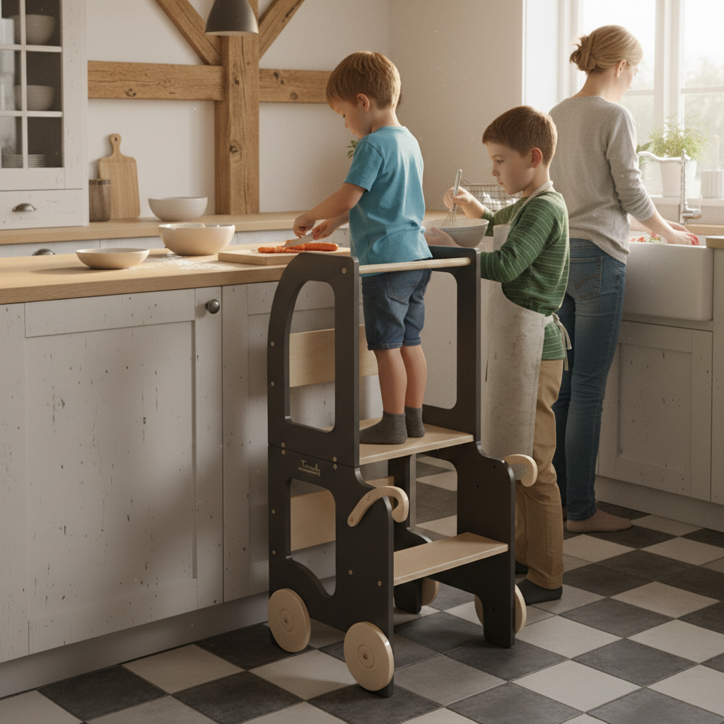 Kitchen step stool trolley – image 11