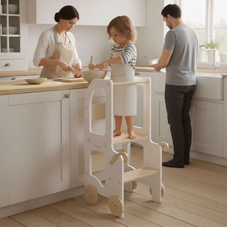 Kitchen step stool trolley – image 4