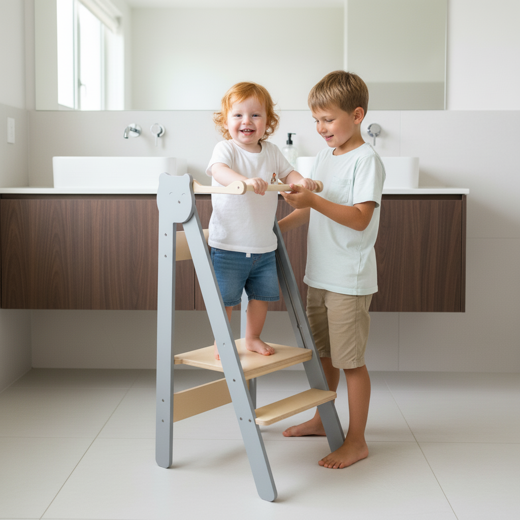 Foldable children's kitchen step stool – image 2