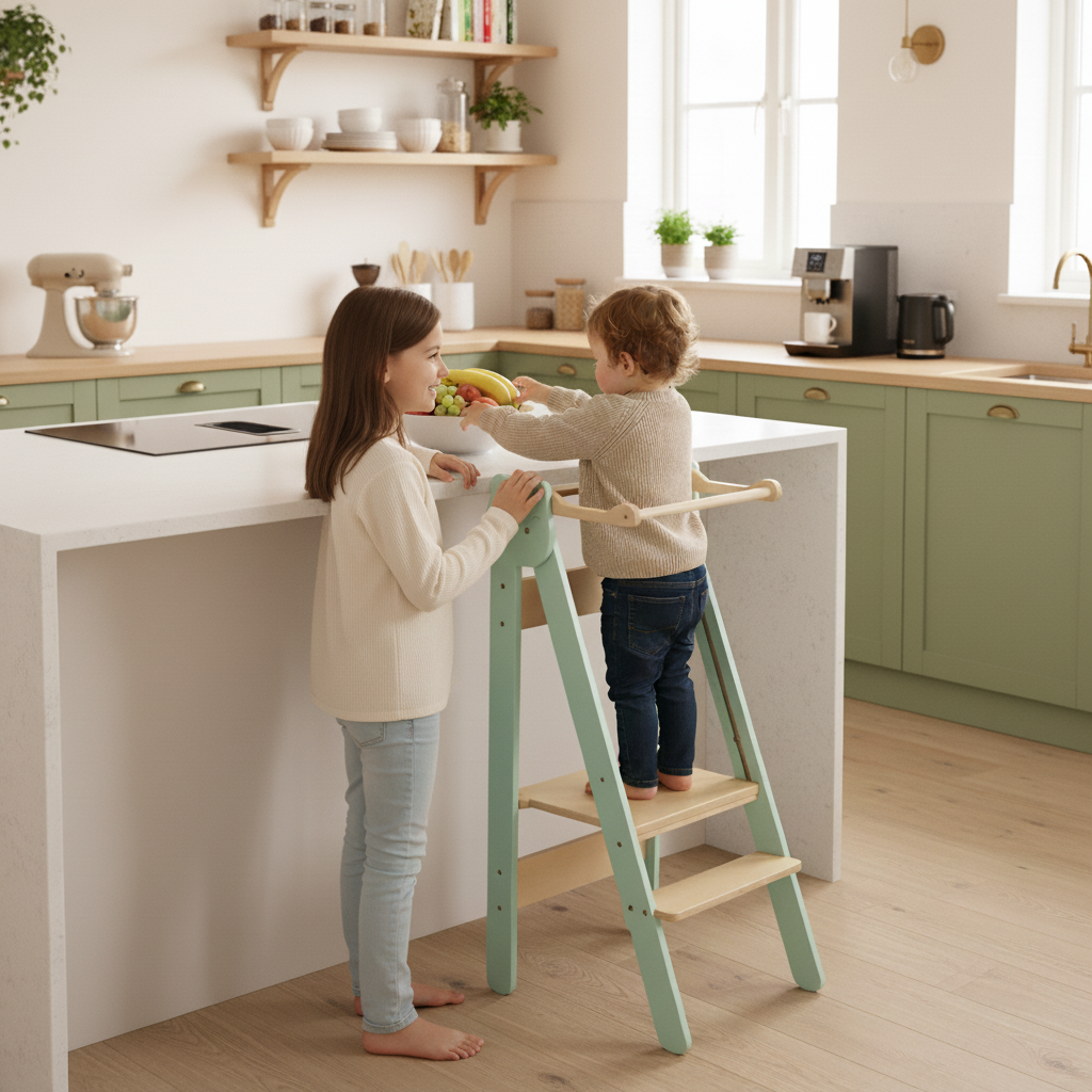 Foldable children's kitchen step stool – image 21