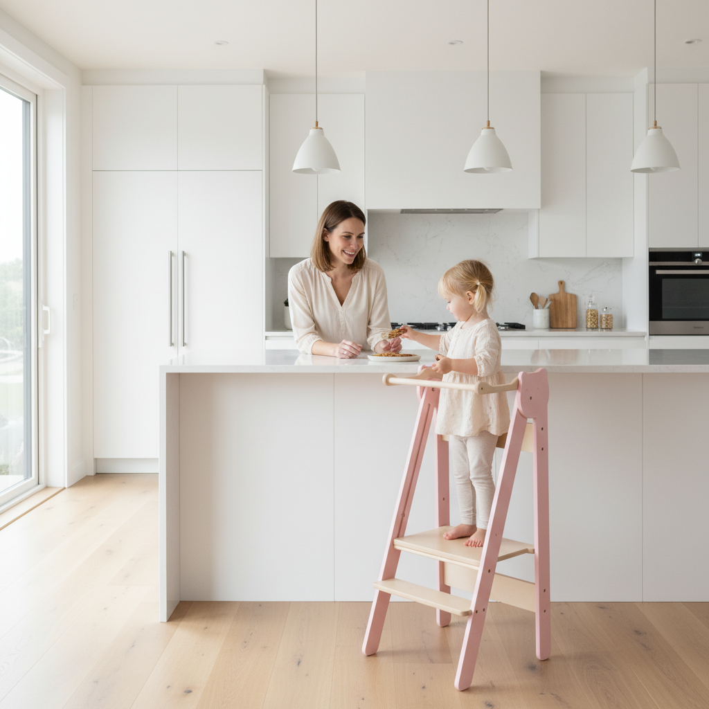Foldable children's kitchen step stool – image 12