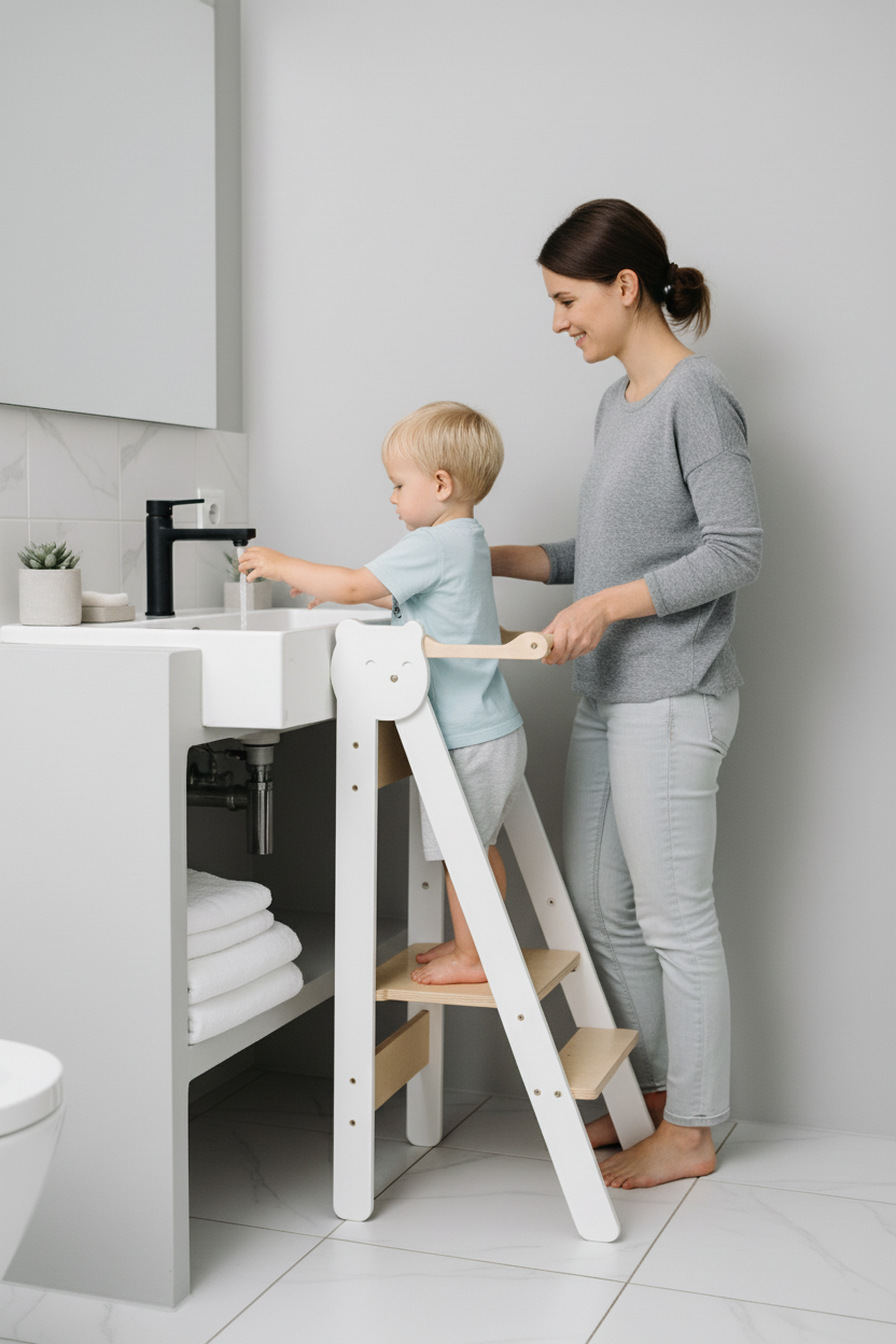 Foldable children's kitchen step stool – image 5