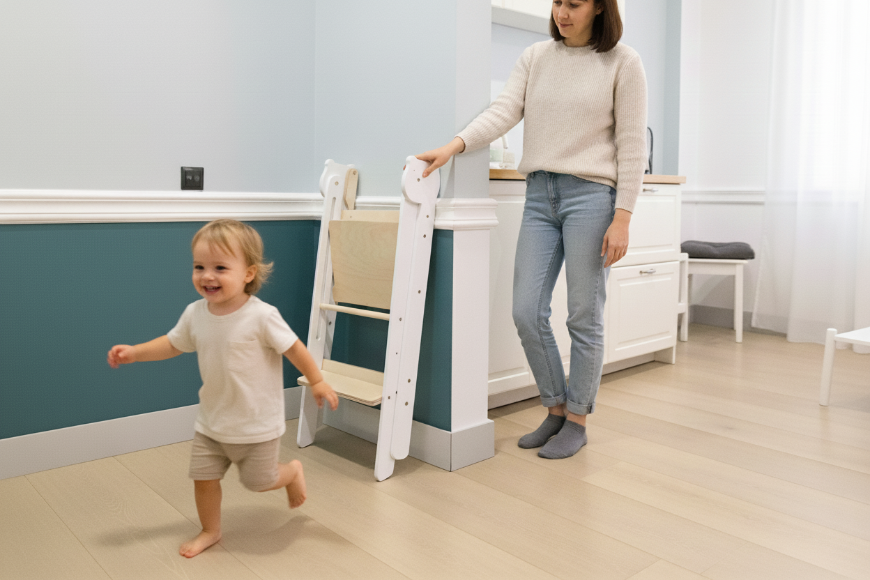 Foldable children's kitchen step stool – image 6