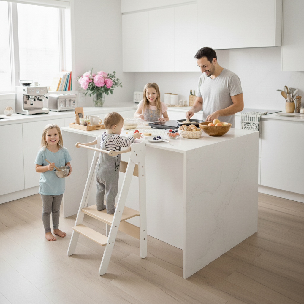 Foldable children's kitchen step stool – image 7